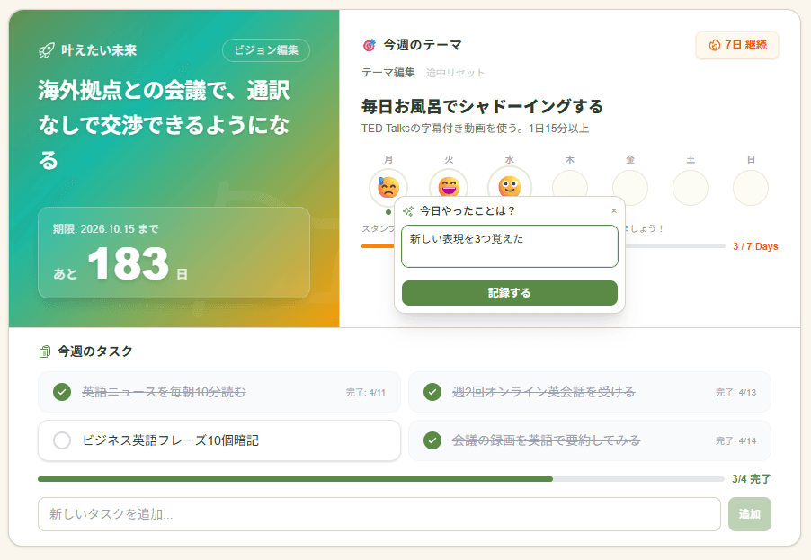 CLIENT のダッシュボード